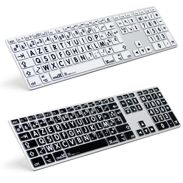 Clavier Azerty USB Noir et en Braille pour aveugle